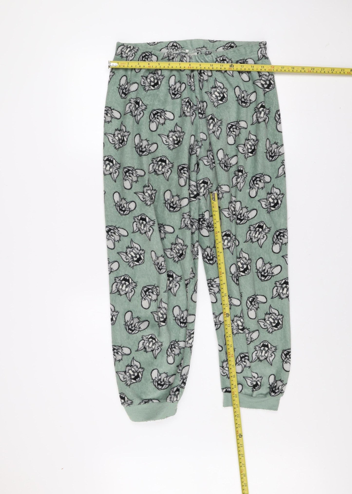 Primark Women’s Green Tom and Jerry Fleece Pyjama Bottoms Size 12