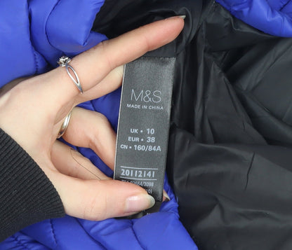 Womens UK Size 10 Marks and Spencer Blue Puffer Jacket