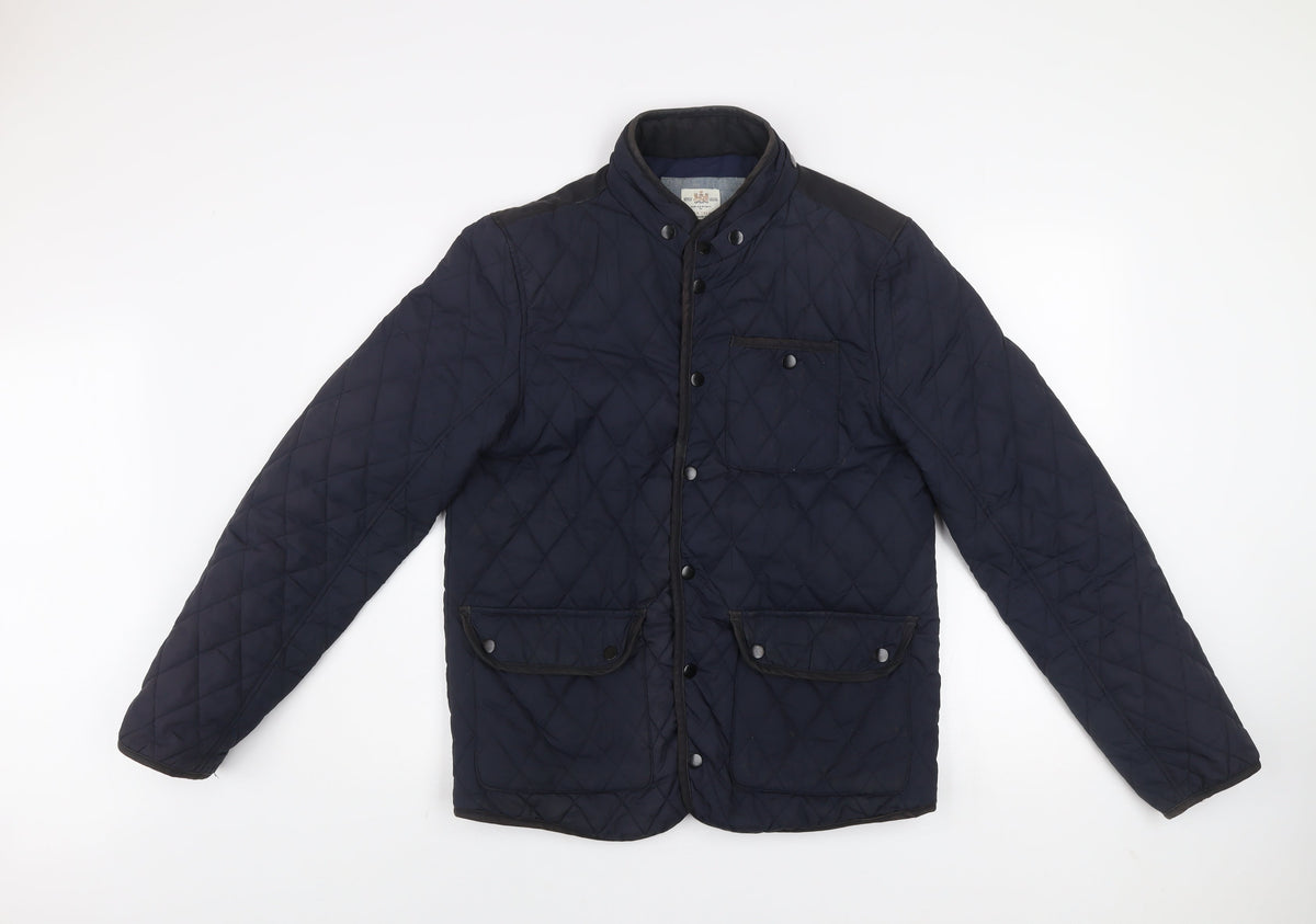 Mens UK Size M River Island Blue Quilted Coat