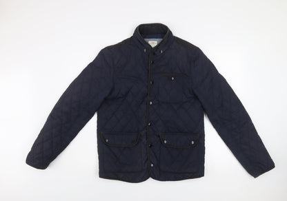Mens UK Size M River Island Blue Quilted Coat