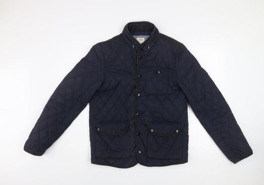 Mens UK Size M River Island Blue Quilted Coat