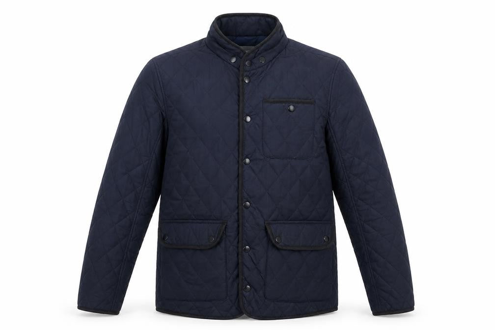 Mens UK Size M River Island Blue Quilted Coat