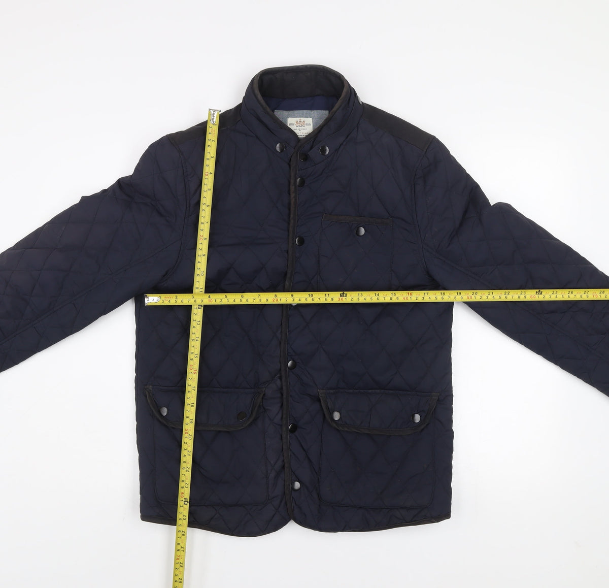 Mens UK Size M River Island Blue Quilted Coat