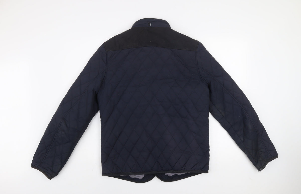 Mens UK Size M River Island Blue Quilted Coat