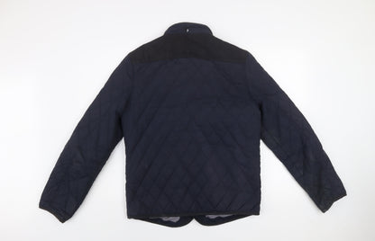 Mens UK Size M River Island Blue Quilted Coat