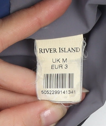 Mens UK Size M River Island Blue Quilted Coat