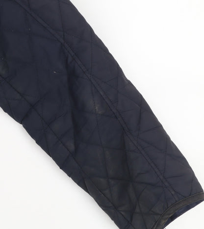 Mens UK Size M River Island Blue Quilted Coat