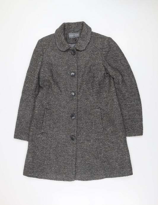 Laura Ashley Women’s Grey Wool Blend Mid-Length Coat UK 14