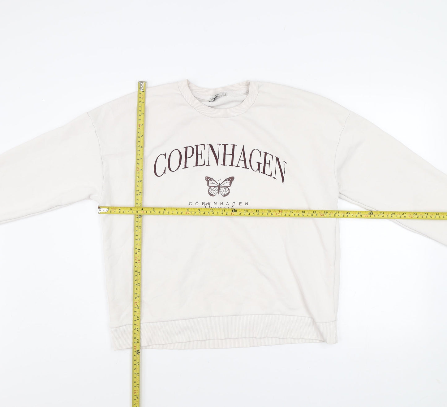 Womens UK Size L Stradivarius Beige Pullover Sweatshirt