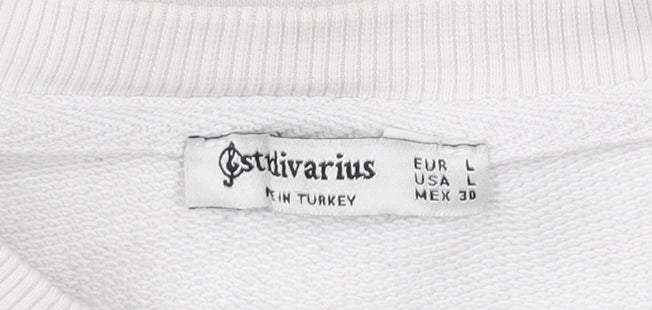 Womens UK Size L Stradivarius Beige Pullover Sweatshirt