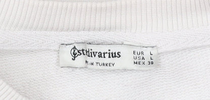 Womens UK Size L Stradivarius Beige Pullover Sweatshirt