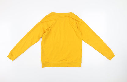 Primark Girls Yellow LA Pullover Sweatshirt 13-14 Years Graphic Print