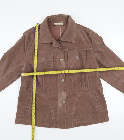 Ann Harvey Women Brown Corduroy Button Jacket Size 20