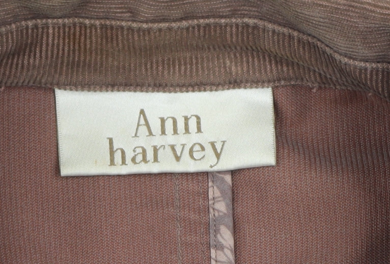Ann Harvey Women Brown Corduroy Button Jacket Size 20
