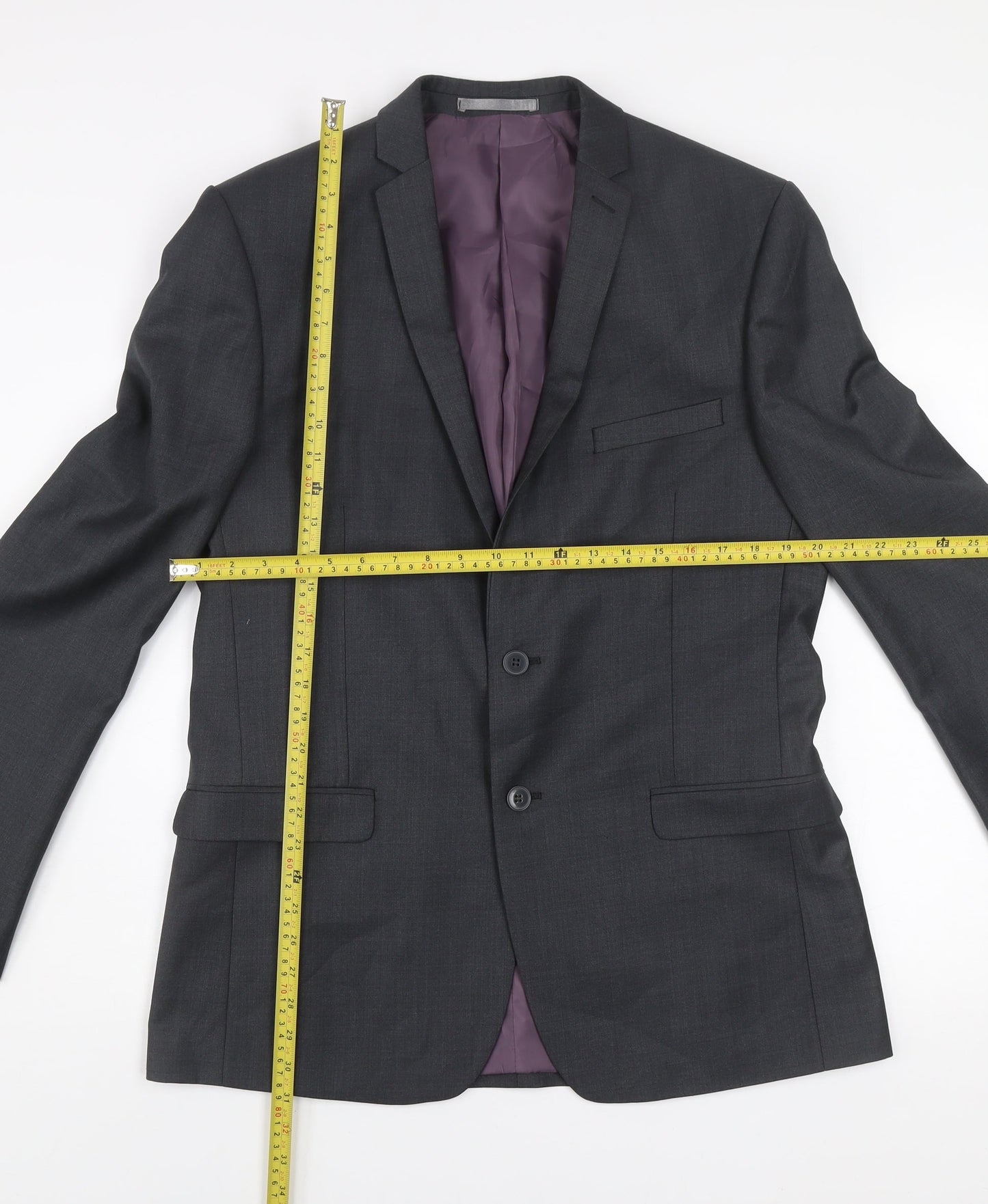 Mens UK Size L Red Herring Regular Grey Suit Jacket