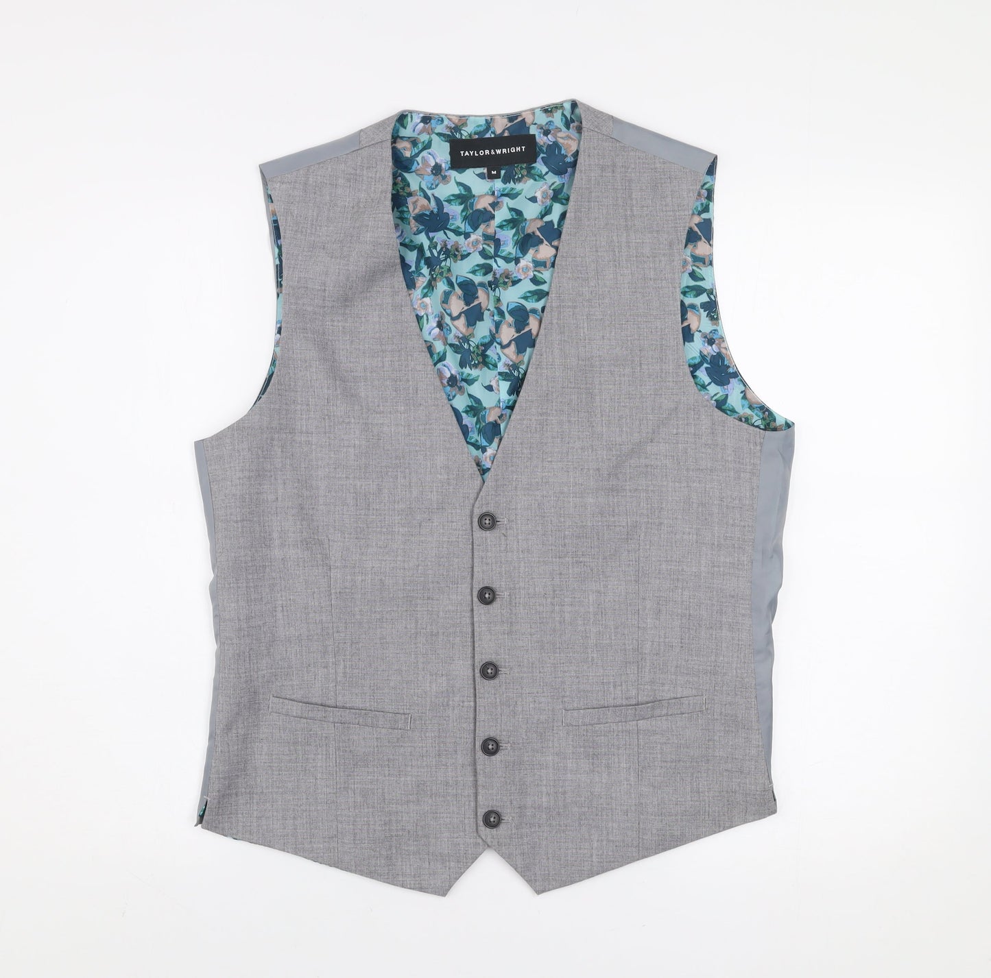 Mens UK Size M Taylor & Wright Regular Grey Suit Waistcoat