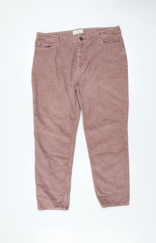Fat Face Womens Pink Corduroy Chino Trousers Size 14 Regular