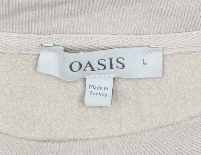 Womens UK Size L Oasis Beige Pullover Sweatshirt