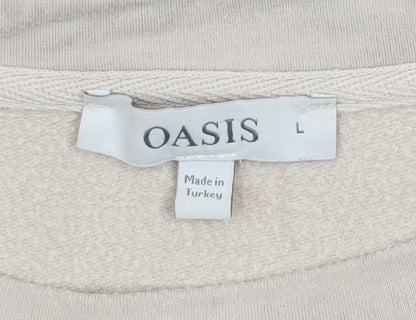 Womens UK Size L Oasis Beige Pullover Sweatshirt