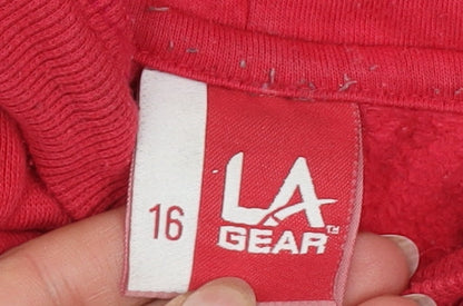 Womens UK Size 16 LA Gear Red Pullover Hoodie