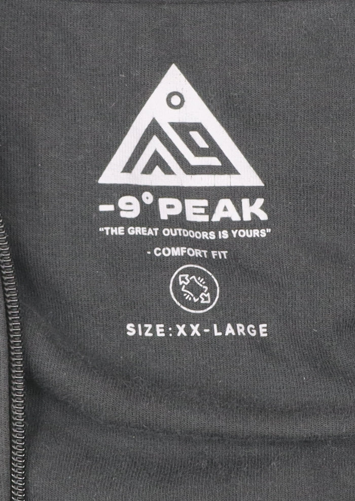 -9° Peak Men’s Black 2XL Hooded Full Zip Fleece Jacket