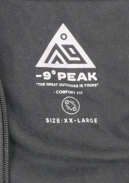 -9° Peak Men’s Black 2XL Hooded Full Zip Fleece Jacket