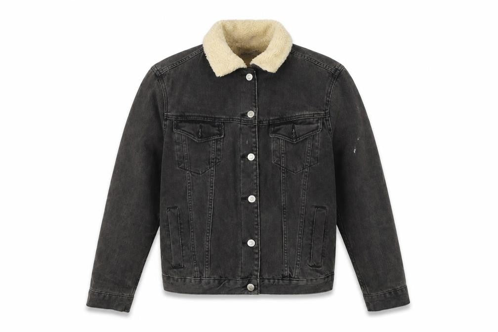 Womens UK Size 4 Topshop Black Denim Jacket