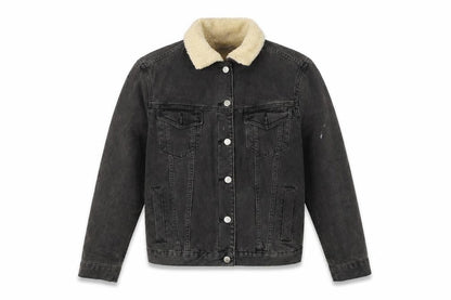 Womens UK Size 4 Topshop Black Denim Jacket