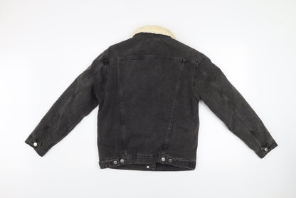 Womens UK Size 4 Topshop Black Denim Jacket