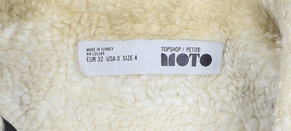 Womens UK Size 4 Topshop Black Denim Jacket