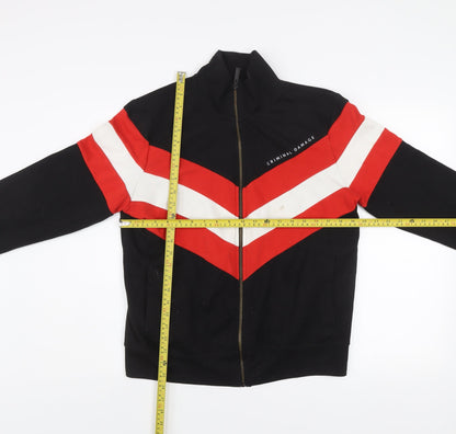 Criminal Damage Men's Black Red White Track Jacket Size S Full Zip