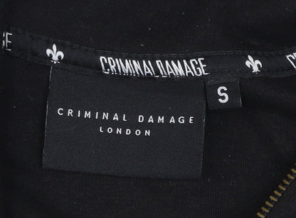 Criminal Damage Men's Black Red White Track Jacket Size S Full Zip