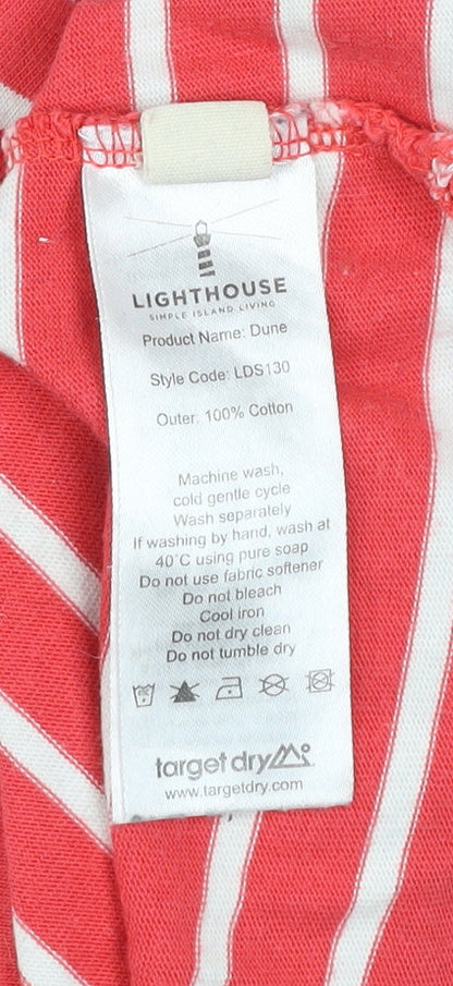 Womens UK Size 12 LIGHTHOUSE Red Basic T-Shirt