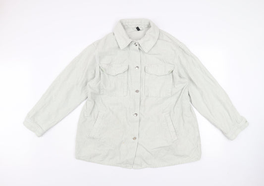 H&M Divided Women’s Beige Corduroy Button Jacket Size M