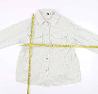 H&M Divided Women’s Beige Corduroy Button Jacket Size M