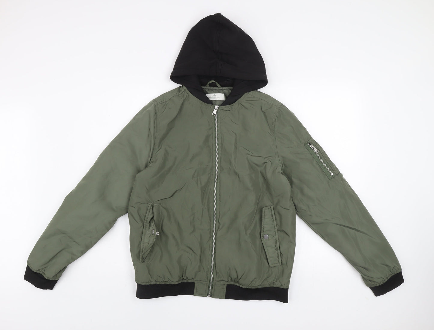 Boys UK Size 14 Years H&M Green Bomber Jacket