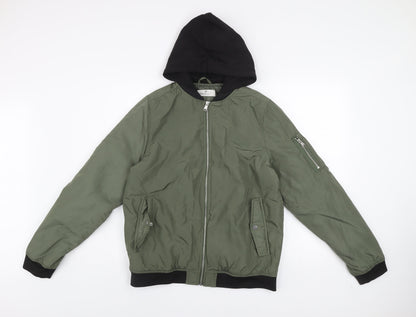 Boys UK Size 14 Years H&M Green Bomber Jacket