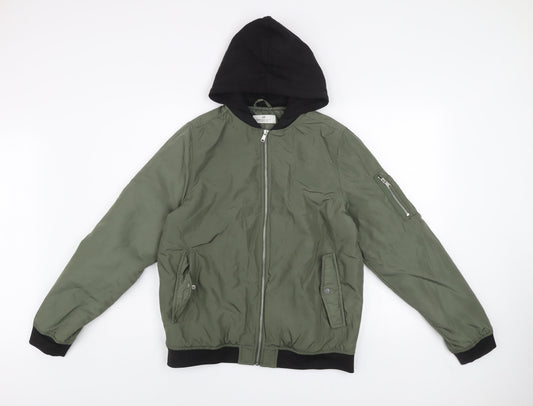 Boys UK Size 14 Years H&M Green Bomber Jacket