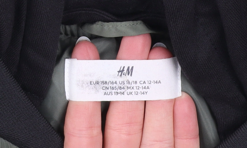 Boys UK Size 14 Years H&M Green Bomber Jacket