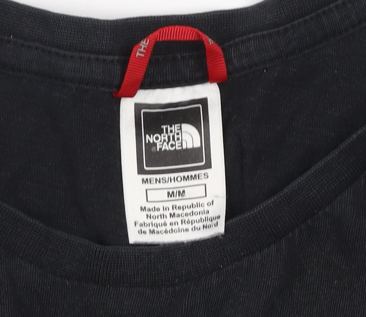 The North Face Mens Black Regular Fit Graphic Print Cotton T-Shirt M