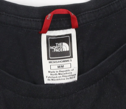 The North Face Mens Black Regular Fit Graphic Print Cotton T-Shirt M