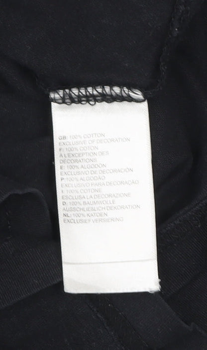 The North Face Mens Black Regular Fit Graphic Print Cotton T-Shirt M