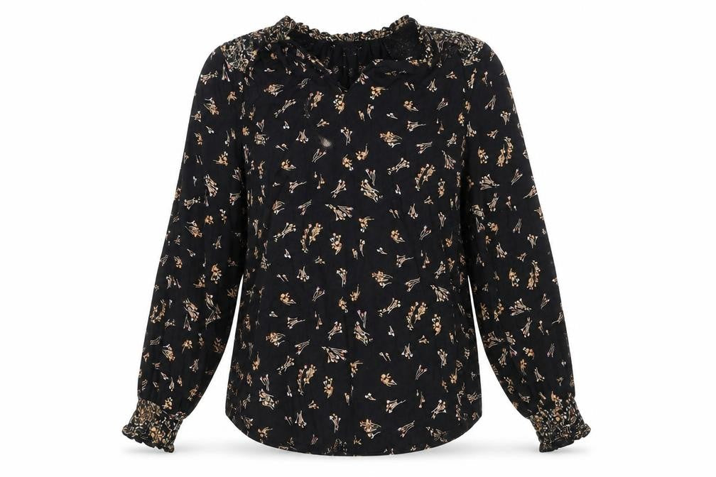 Womens UK Size 10 Fat Face Black Tunic Blouse