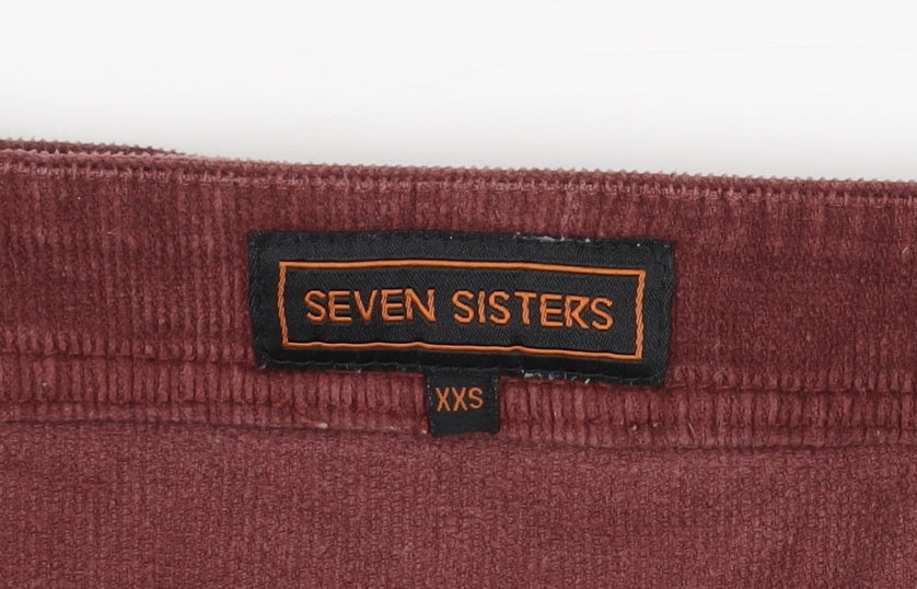 Womens UK Size 2XS Seven Sisters A-Line Corduroy Skirt