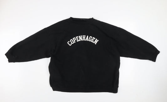 Womens UK Size L PRETTYLITTLETHING Black Pullover Sweatshirt