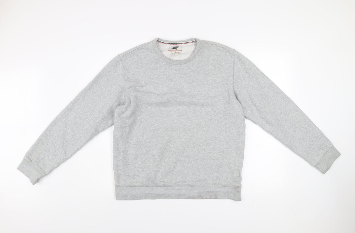 Mens UK Size M Lands' End Grey Pullover Sweatshirt