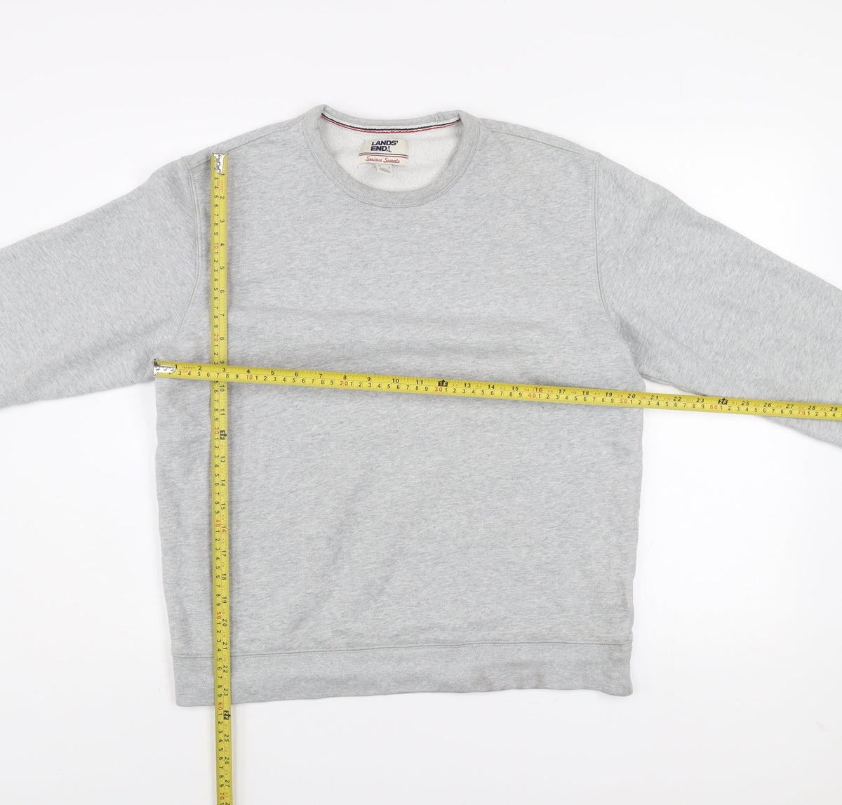 Mens UK Size M Lands' End Grey Pullover Sweatshirt