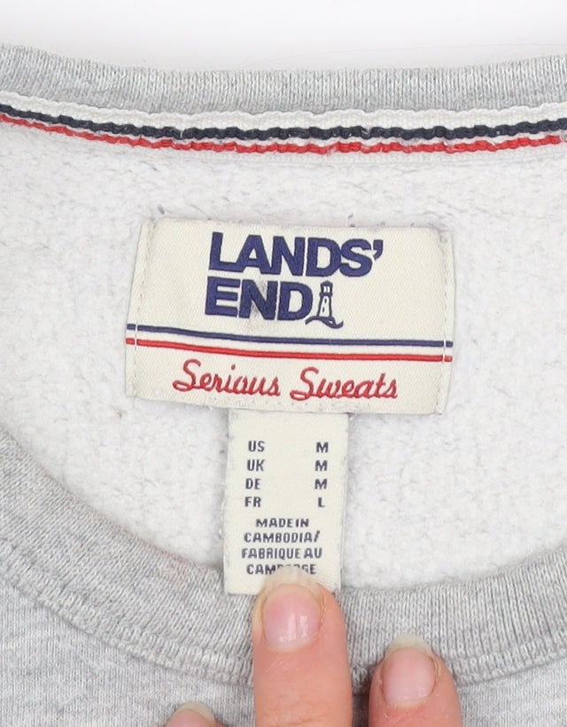 Mens UK Size M Lands' End Grey Pullover Sweatshirt
