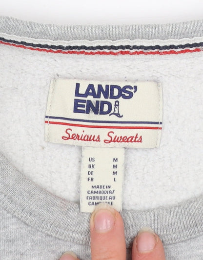 Mens UK Size M Lands' End Grey Pullover Sweatshirt