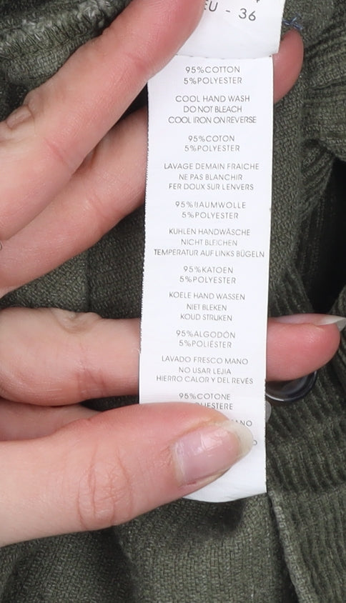 Boohoo Women’s Green Corduroy Button-Up Shirt Size 8